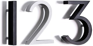 Pin Fixing Numerals 100 mm Modern Font Shadow Gap Option