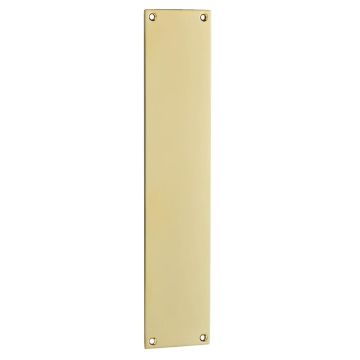 Flat Finger Plate 305 x 76 mm Polished Brass Lacquered
