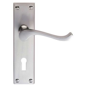 Scroll Lever Lock Handle Satin Chrome Plate