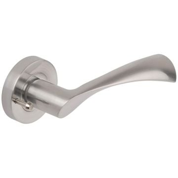 Flex Lever on Round Rose with Push Button Privacy Function