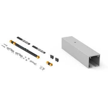 Saheco SF-P70 Double Soft Close Door Fittings and 2000 mm Track 70kg Satin Anodised Aluminium
