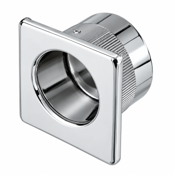 Square Pocket Door Finger Pull 29 mm Polished Chrome Plate