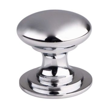 Plain Bun Cupboard Knob 50 mm Polished Chrome Plate