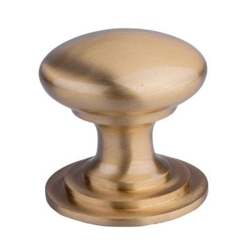 Plain Bun Cupboard Knob 25 mm Satin Brass