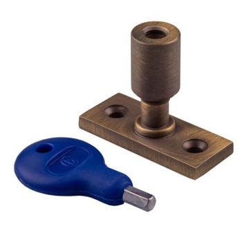 Locking Stay Pin with Key Antique Brass Lacquered