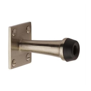 Projection Door Stop 64 mm on Square Base Satin Nickel Plate