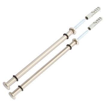 Rod Shelf Support Set for Glass or Wood 220 mm Deep Satin Chrome Plate