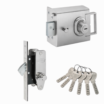 Banham L2000 Deadbolt & M2003 Dead lock Keyed Alike 6 Keys Satin Nickel Plate