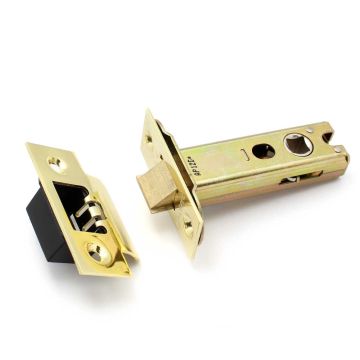 Tubular Latch Medium Spring 78 mm Satin Brass Lacquered