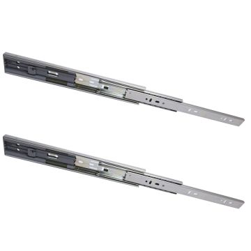 Soft Close Side Fixing Drawer Runner 500 mm Bright Zinc