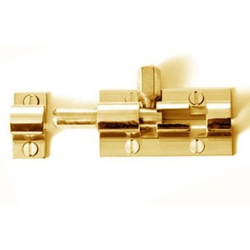 Straight Barrel Bolt 76 x 25 mm Polished Brass Lacquered