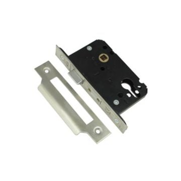 SDS Mortice Sashlock Euro-Profile 101mm Light Spring 47.5mm c/c Satin Stainless Steel