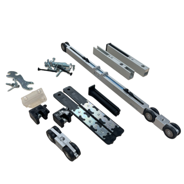 Saheco SF-A90 Low Headroom Single Door Fitting Set Max. Weight 90 kg with Double Soft Close Standard Finish