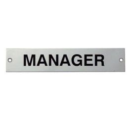 Manager Sign - Stainless Steel