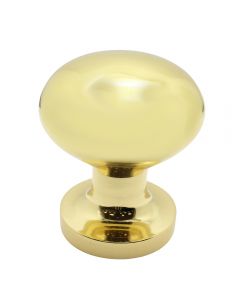 Round Centre Door Knob 70 mm Polished Brass Lacquered