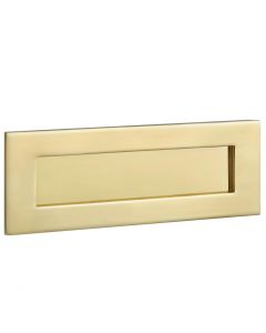 Sprung Letterplate 203 x 70 mm Polished Brass Lacquered