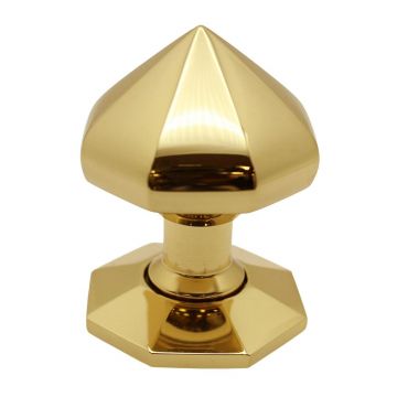 Victory Centre Door Knob 64 mm Polished Brass Lacquered