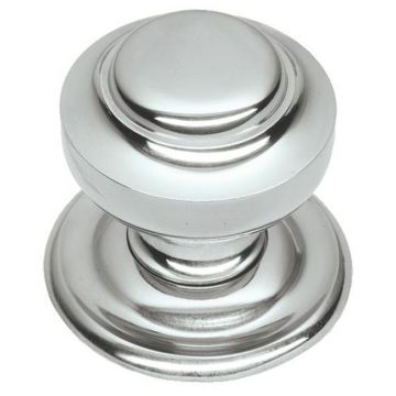 Round Centre Door Knob 82 mm Polished Chrome Plate