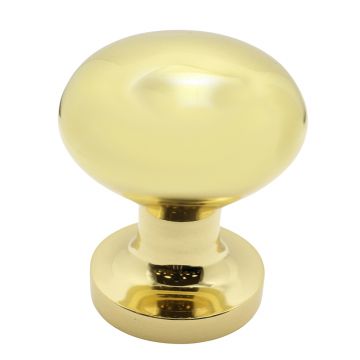 Round Centre Door Knob 70 mm Polished Brass Lacquered