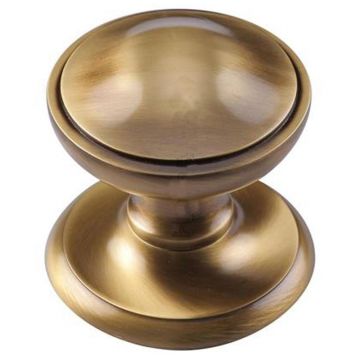 Centre Door Knob 76 mm Brushed Antique Brass Lacquered