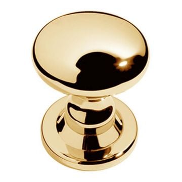 Profile Centre Door Knob 88 mm Rose 69 mm Polished Brass Lacquered