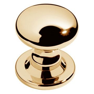 Profile Centre Door Knob 88 mm Rose  88 mm Polished Brass Lacquered