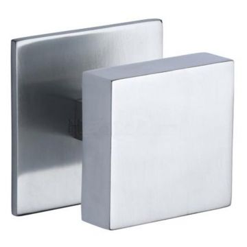Square Centre Door Knob 76 mm Satin Chrome Plate