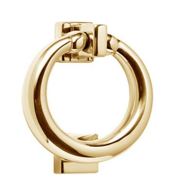 Best Quality Ring Door Knocker Polished Brass Lacquered