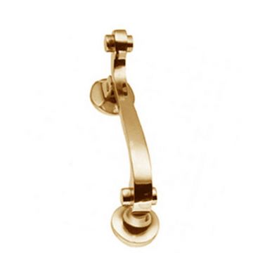 Scroll Door Knocker Polished Brass Lacquered