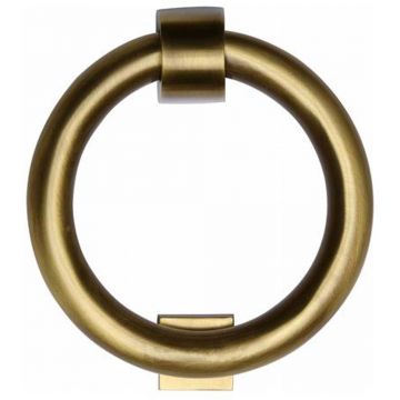 Ring Door Knocker Brushed Antique Brass Lacquered