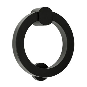 Smooth Ring Door Knocker 114 mm (Matt Black Chrome)