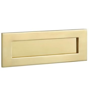 Sprung Letterplate 203 x 70 mm Polished Brass Lacquered