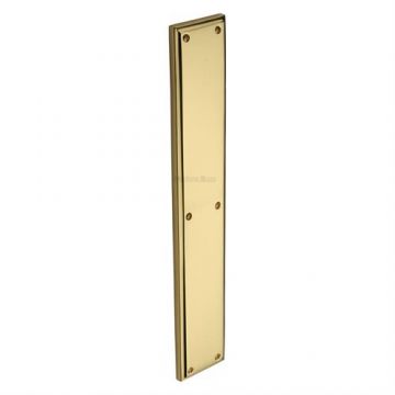 Finger Plate Stepped Edge 460 x 76 mm Polished Brass Lacquered