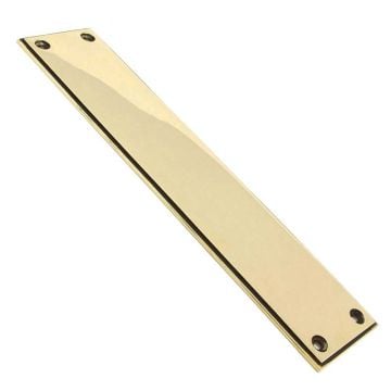 Finger Plate Stepped Edge 300 x 65 mm Aged Brass Unlacquered