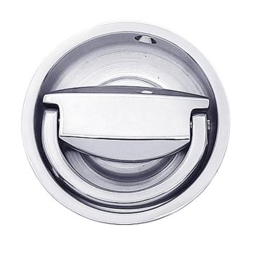 Round Flush Mortice Handle 65 mm Polished Chrome Plate