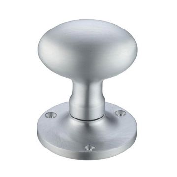 Oval Mortice Door Knobs 59 mm Satin Chrome Plate