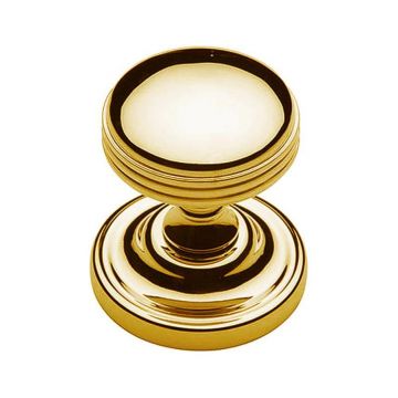 Northcote Door Knob 63 mm Half Sprung Concealed Fix Roses Polished Brass Lacquered