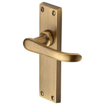 Windsor Long Lever Latch Brushed Antique Brass Lacquered