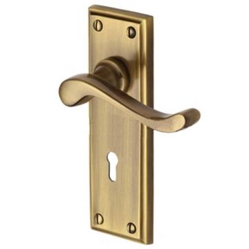 Edwardian Lever Lock Brushed Antique Brass Lacquered