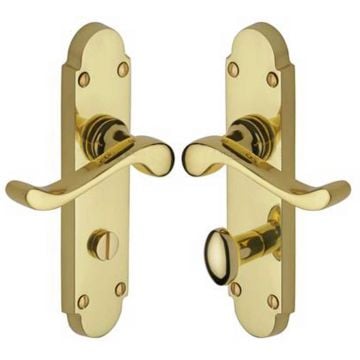 Scroll Bathroom Lock Polished Brass Lacquered