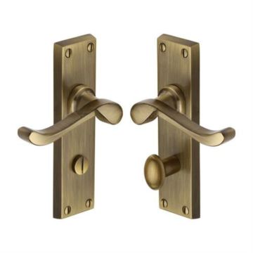 Bedford Bathroom Lever 155 X 40 mm Brushed Antique Brass Lacquered