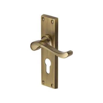 Bedford Lever Euro Profile 155 X 41 mm Brushed Antique Brass Lacquered