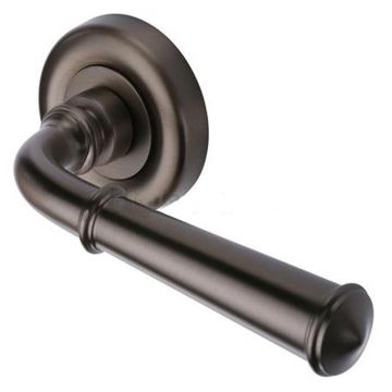 Colonial Lever Handle on Round Rose Matt Bronze Lacquered