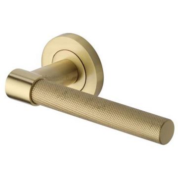 Vilamoura knurled lever Satin Brass Lacquered
