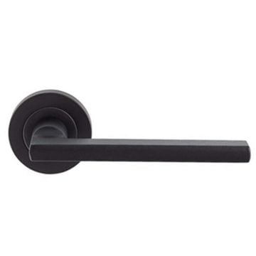 Criterion DL03 Lever Door Handle on Round Rose Black