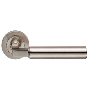 Criterion DL04 Lever Door Handle on Round Rose Satin Nickel Plate