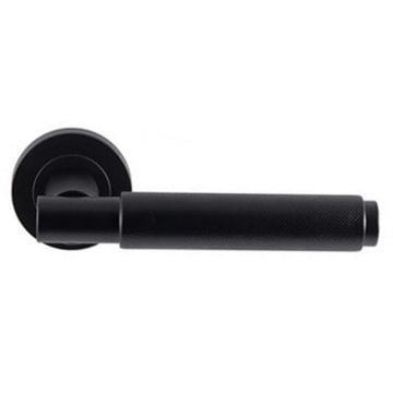 Criterion DL05 Lever Door Handle on Round Rose Black