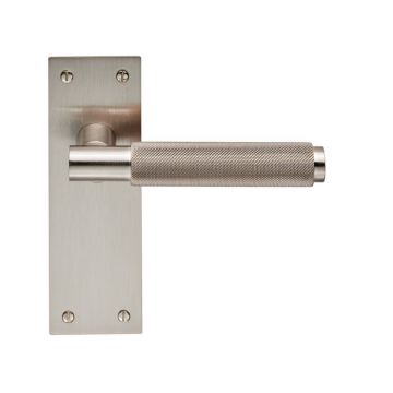 Criterion DL05 Lever Door Handle on Backplate Latch (Satin Nickel Plate)