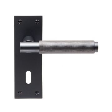 Criterion DL05 Lever Door Handle on Backplate Lock (Matt Black Finish)