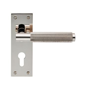 Criterion DL05 Lever Door Handle on Backplate Euro Profile (Polished Nickel Plate)